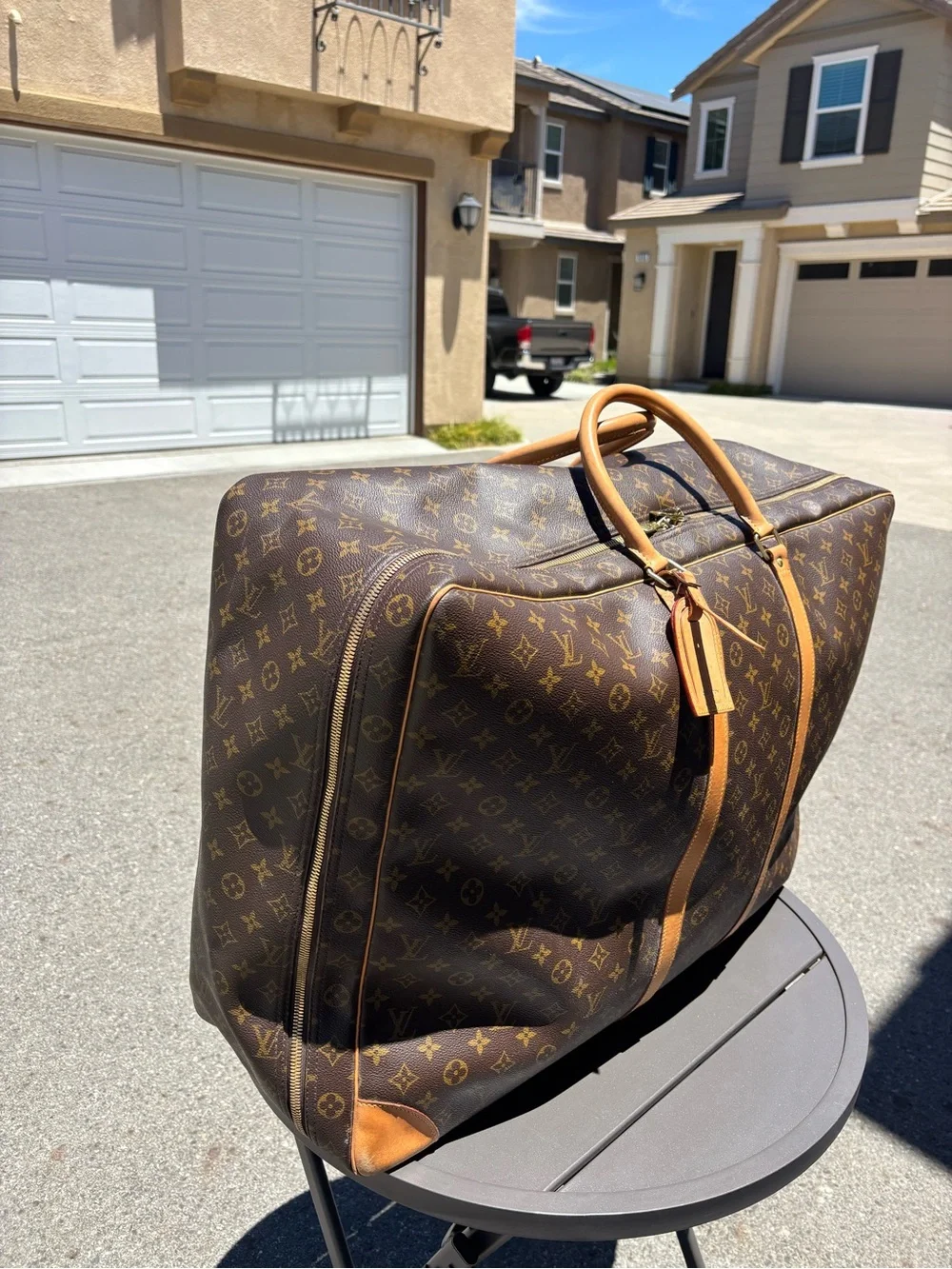 Louis Vuitton Monogram Canvas Travel Holdall with Vachetta Trim
